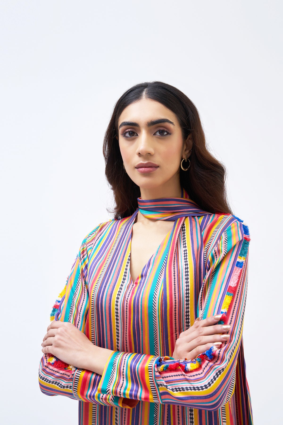 Charley Stripe Technicolour Kaftan Dress