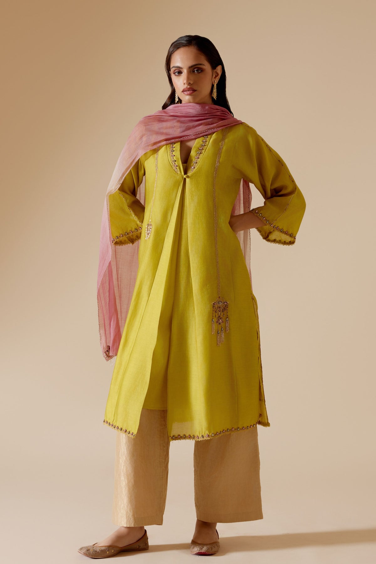 Ambreen Yellow Kurta Set