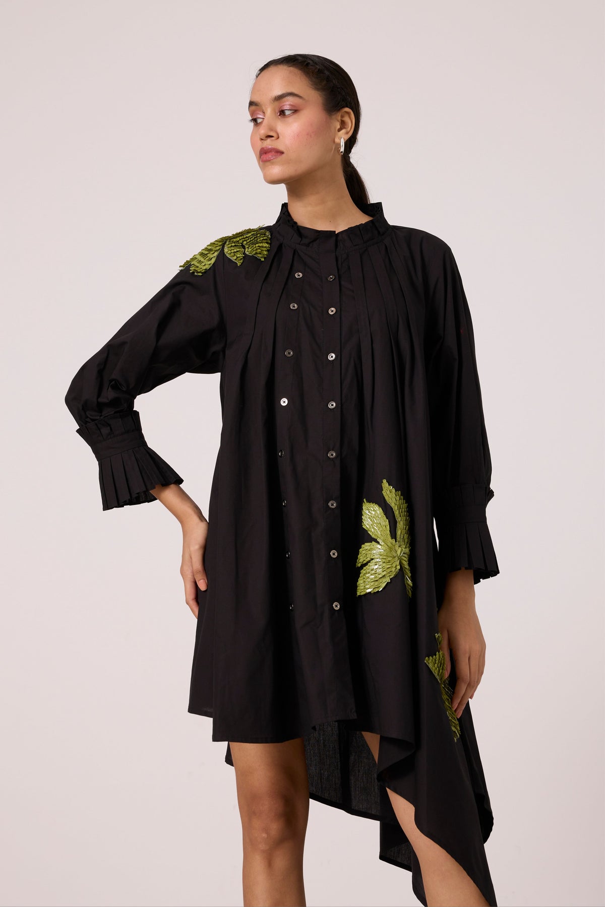 Cove Applique Black Dress