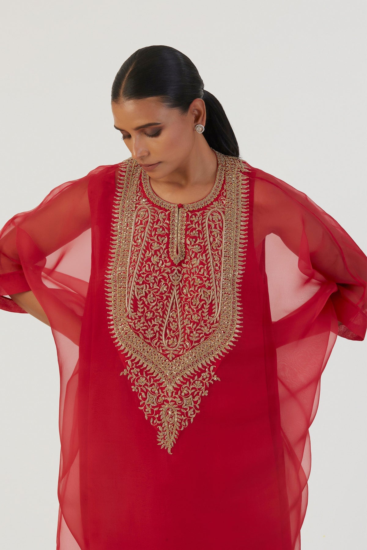 Zoya Red Kaftan and Pants