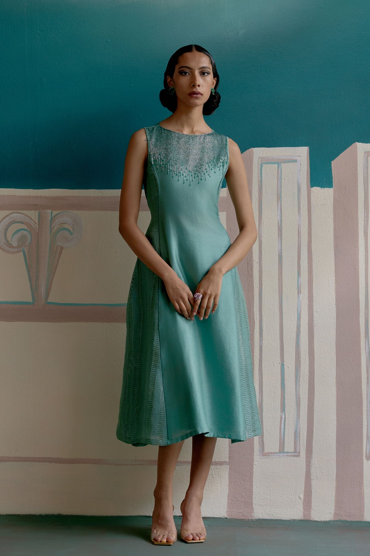 Aqua Green Midi Dress