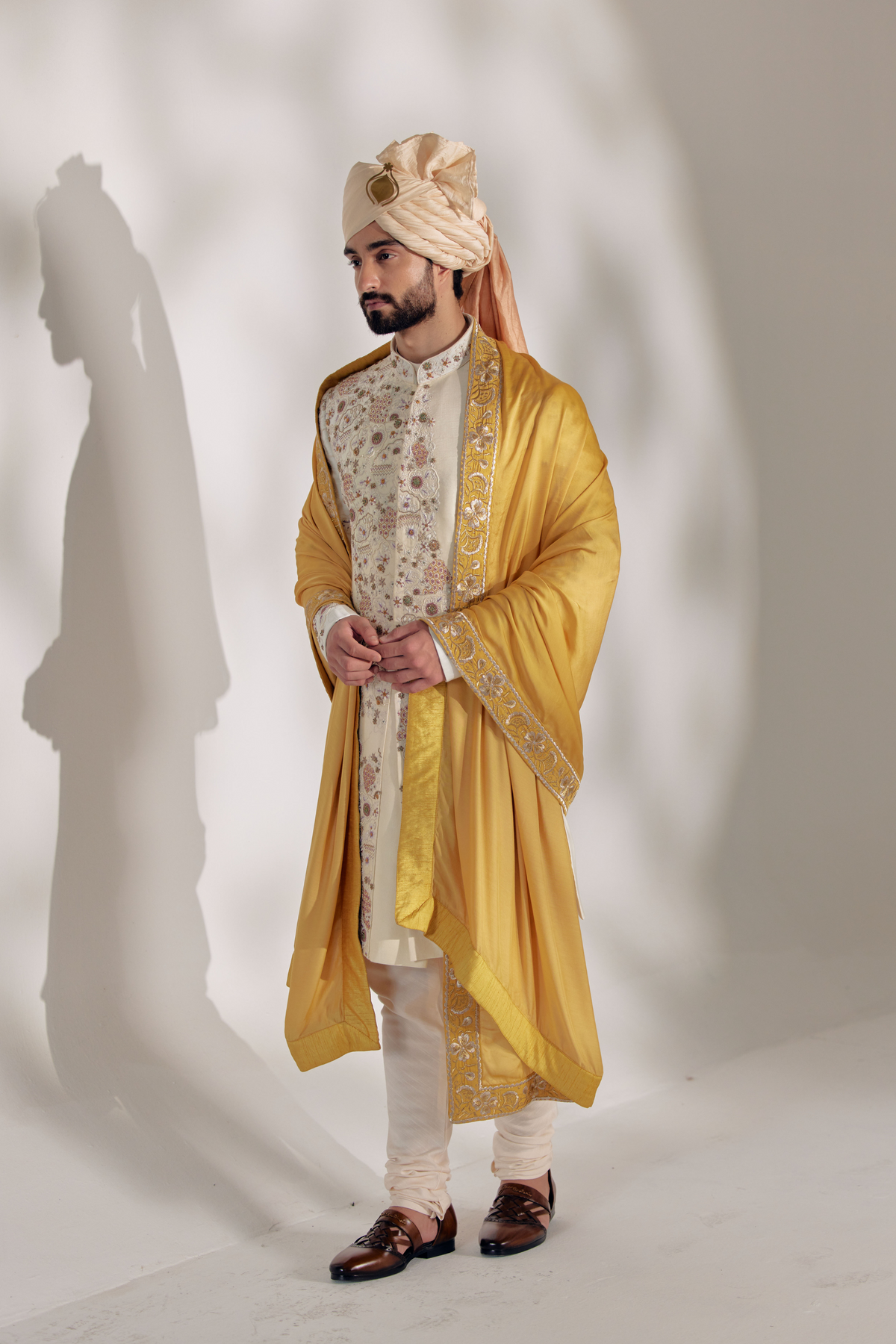 Ivory Ochre Sherwani