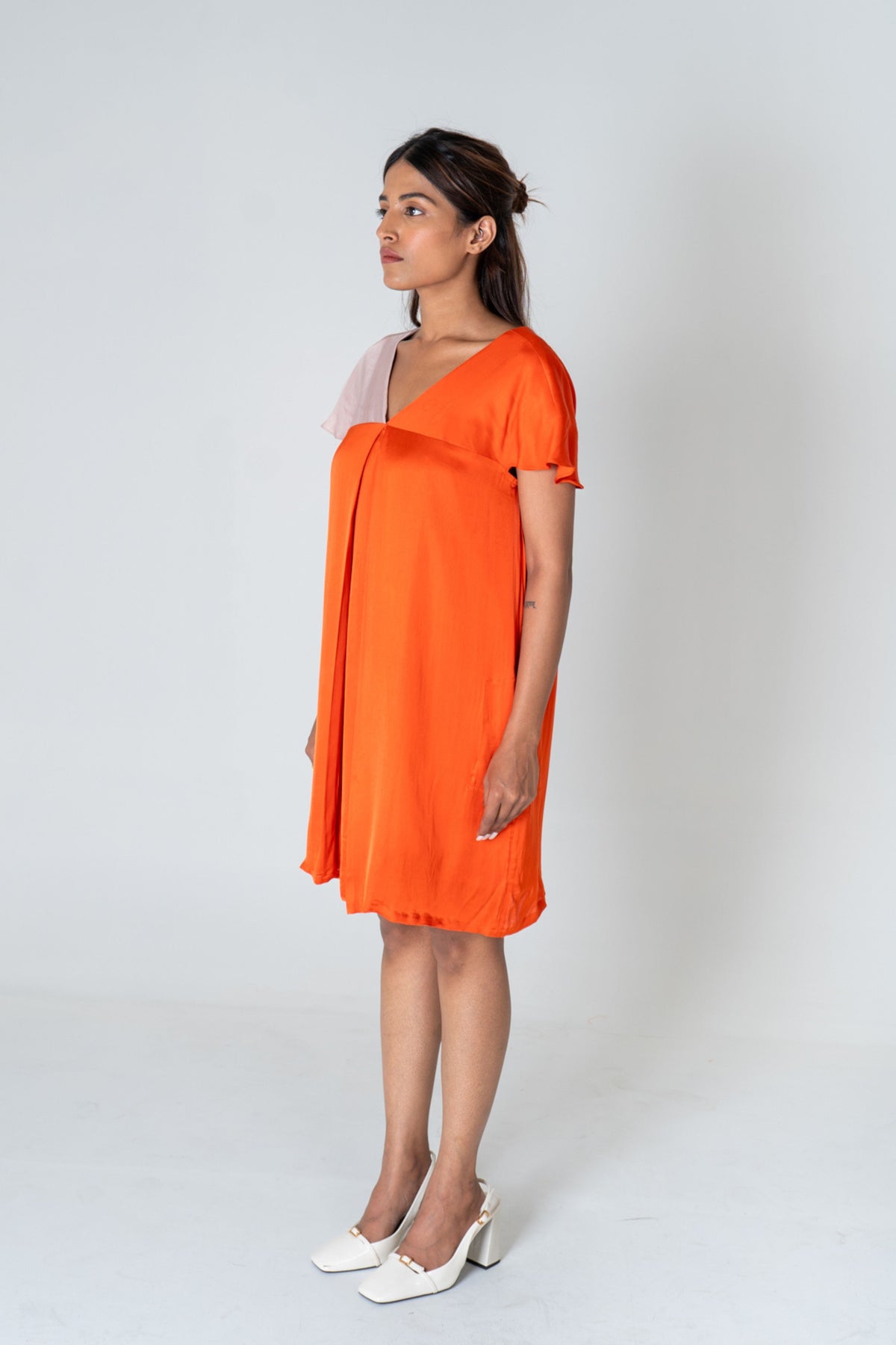 Orange-pink Short Dress
