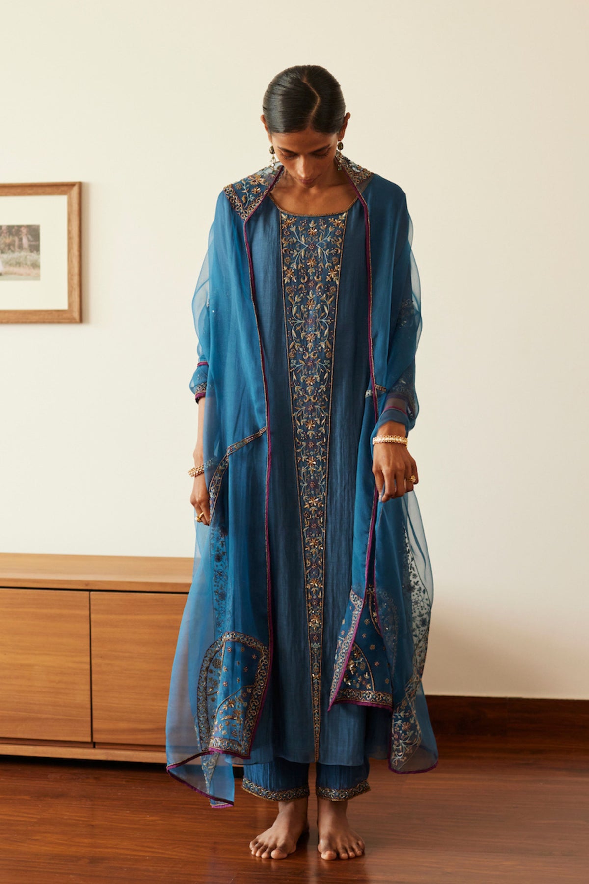 Blue Adree Kurta Set