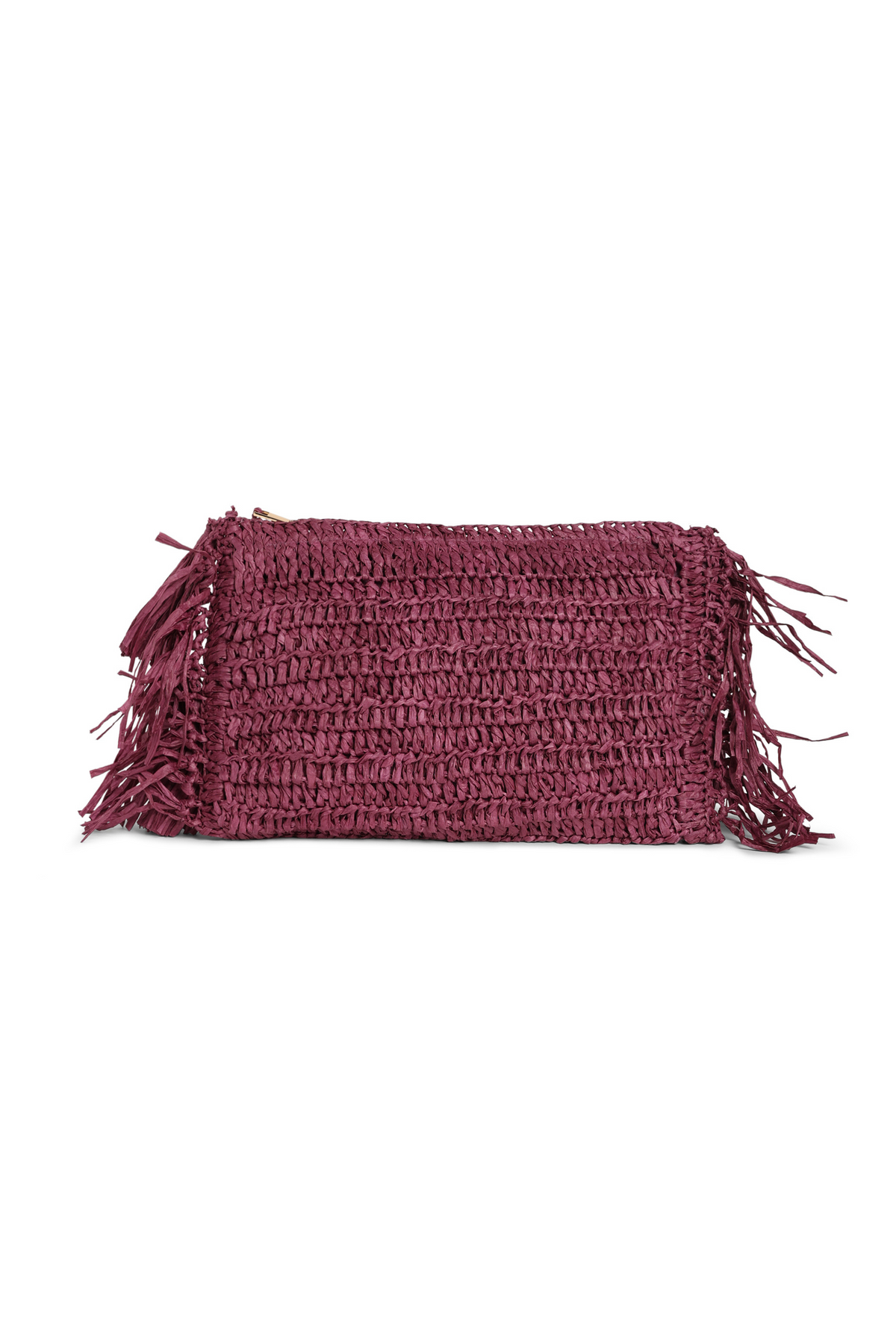 Raffia Clutch With Tassels