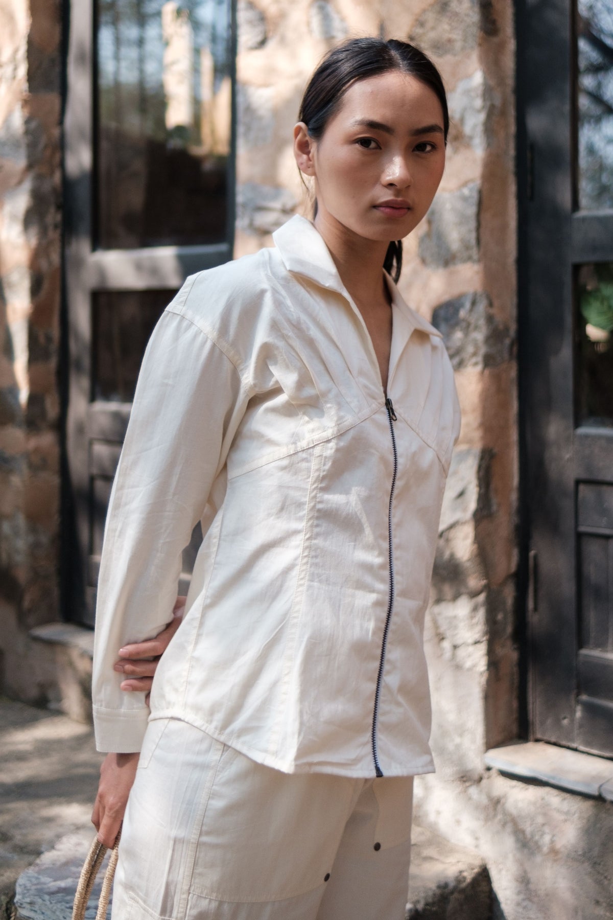 Ecru Pleated Arizona Shirt