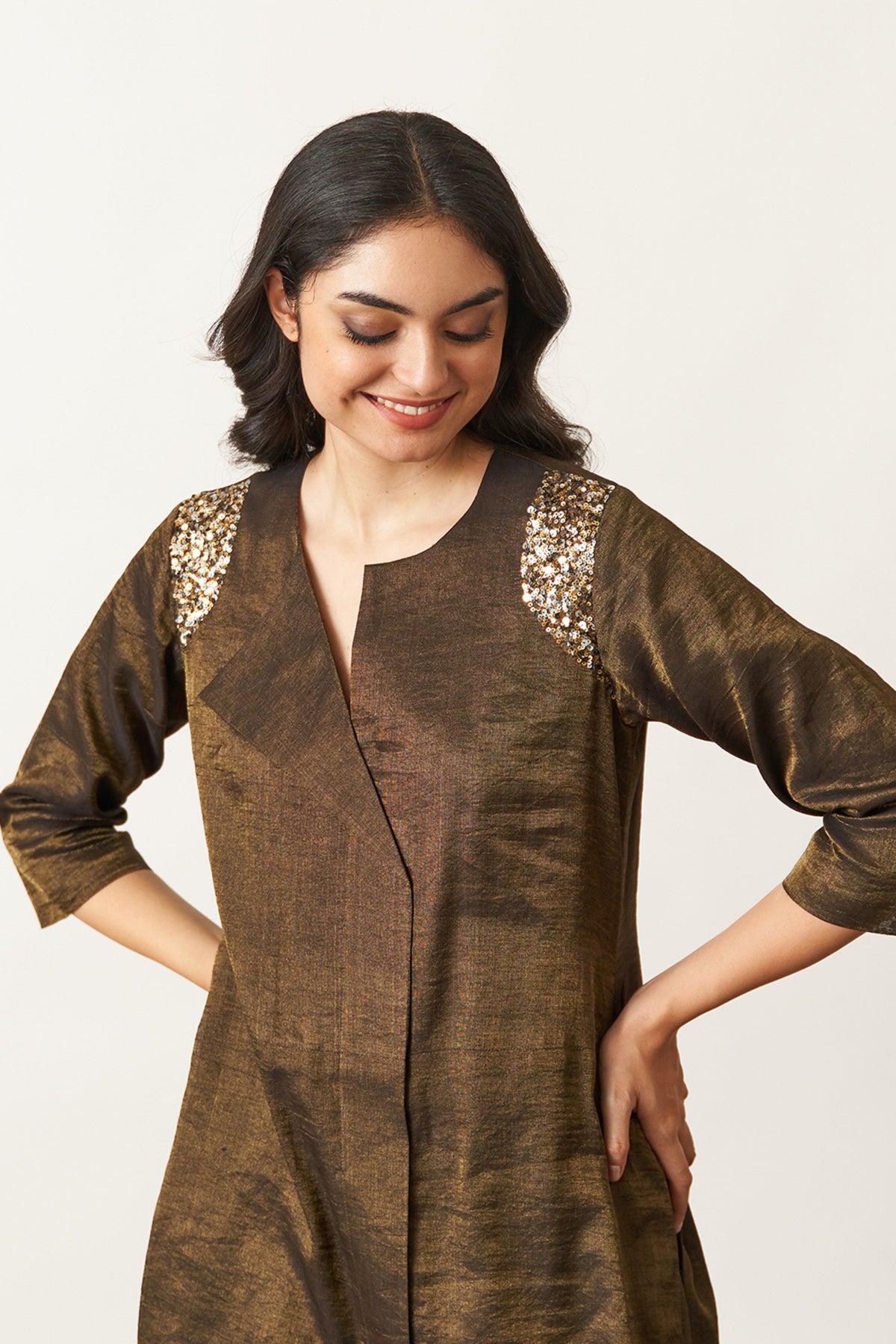 Black and Gold Kurta