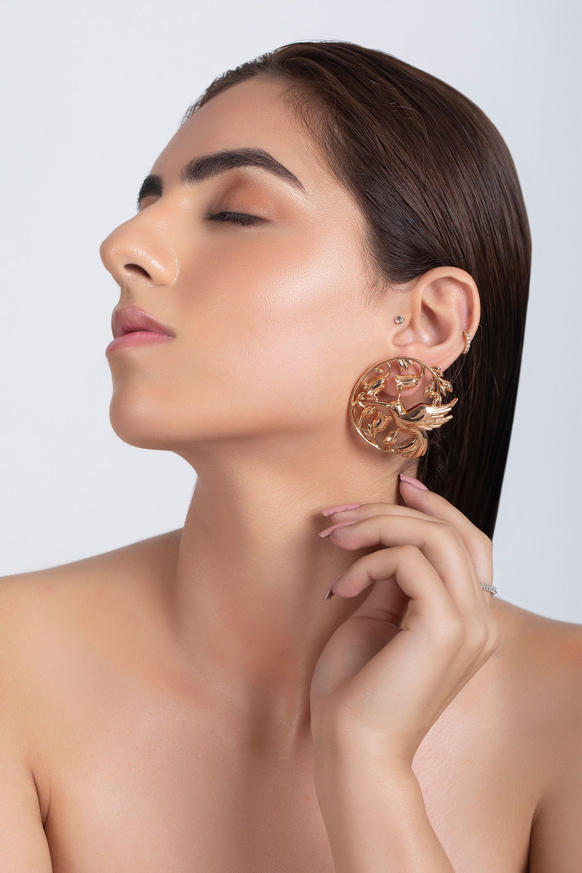 Rose gold piece of paradise earrings