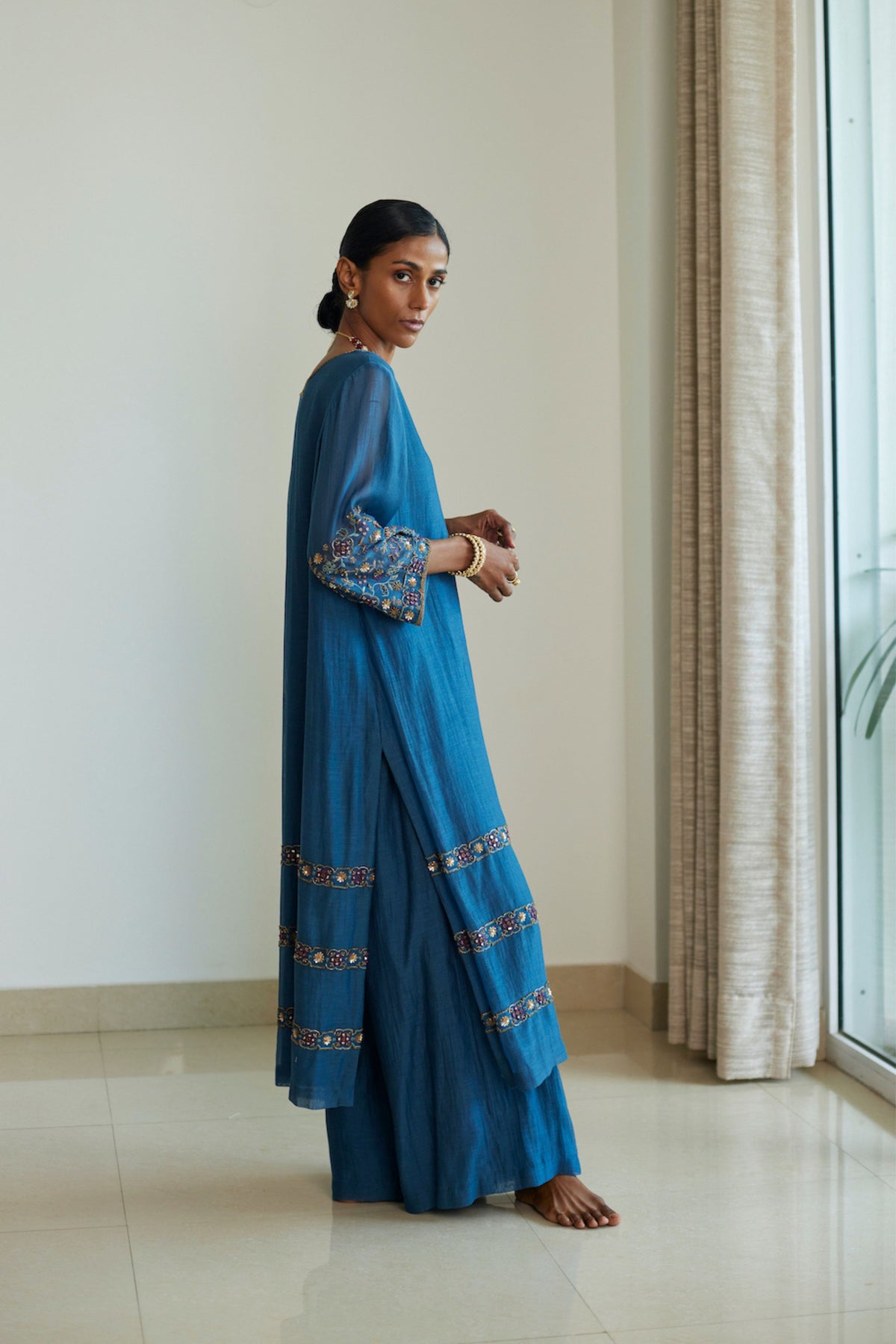 Blue Rekha Kurta Set