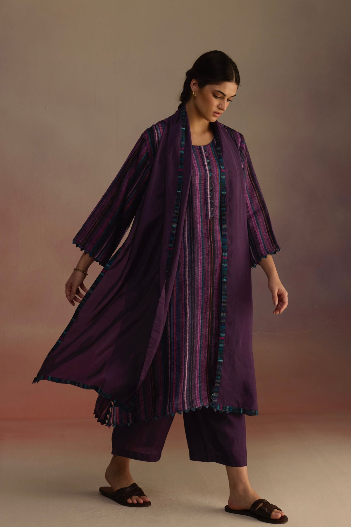 Awning Long Purple Kurta