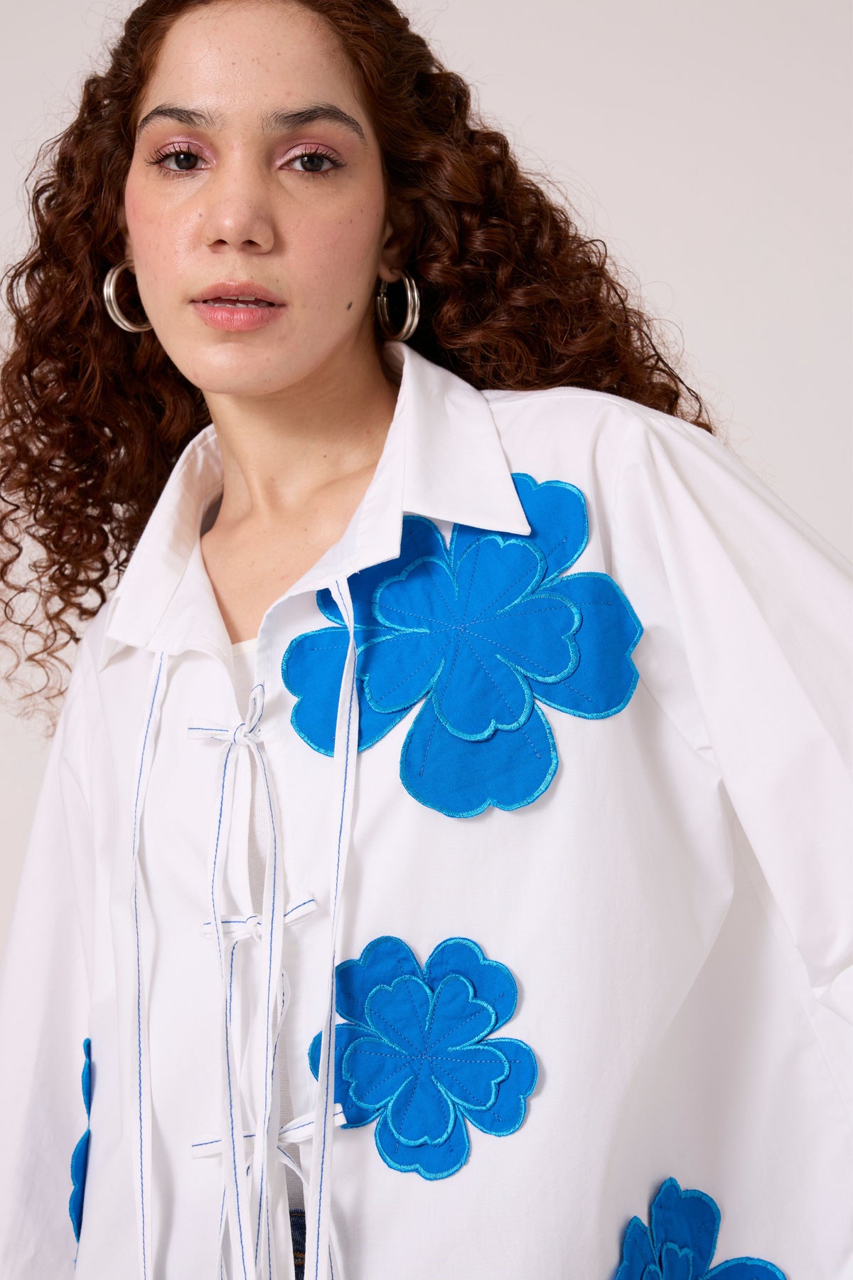 Ariel Applique Aster Blue Shirt