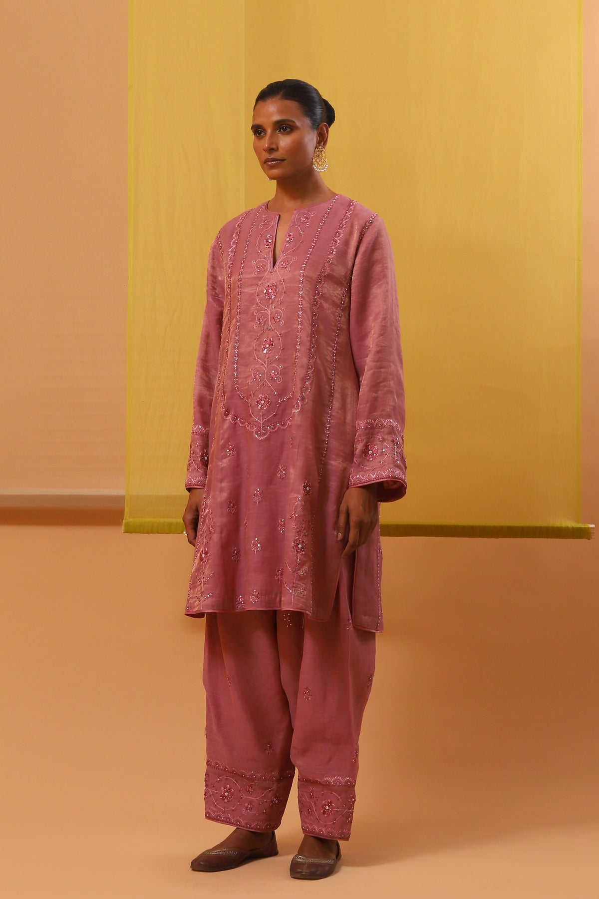 Rose Pink Short Kurta Set