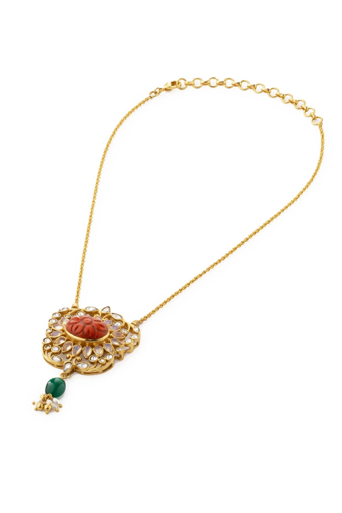 Gulmohar Mini Floralia Necklace Orange