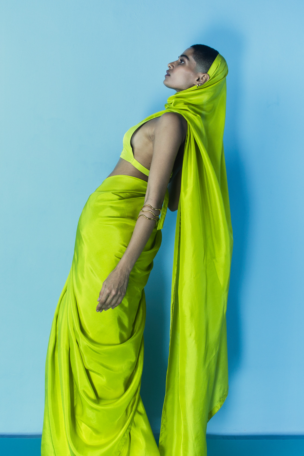 Handwoven Lime Green Silk Sari