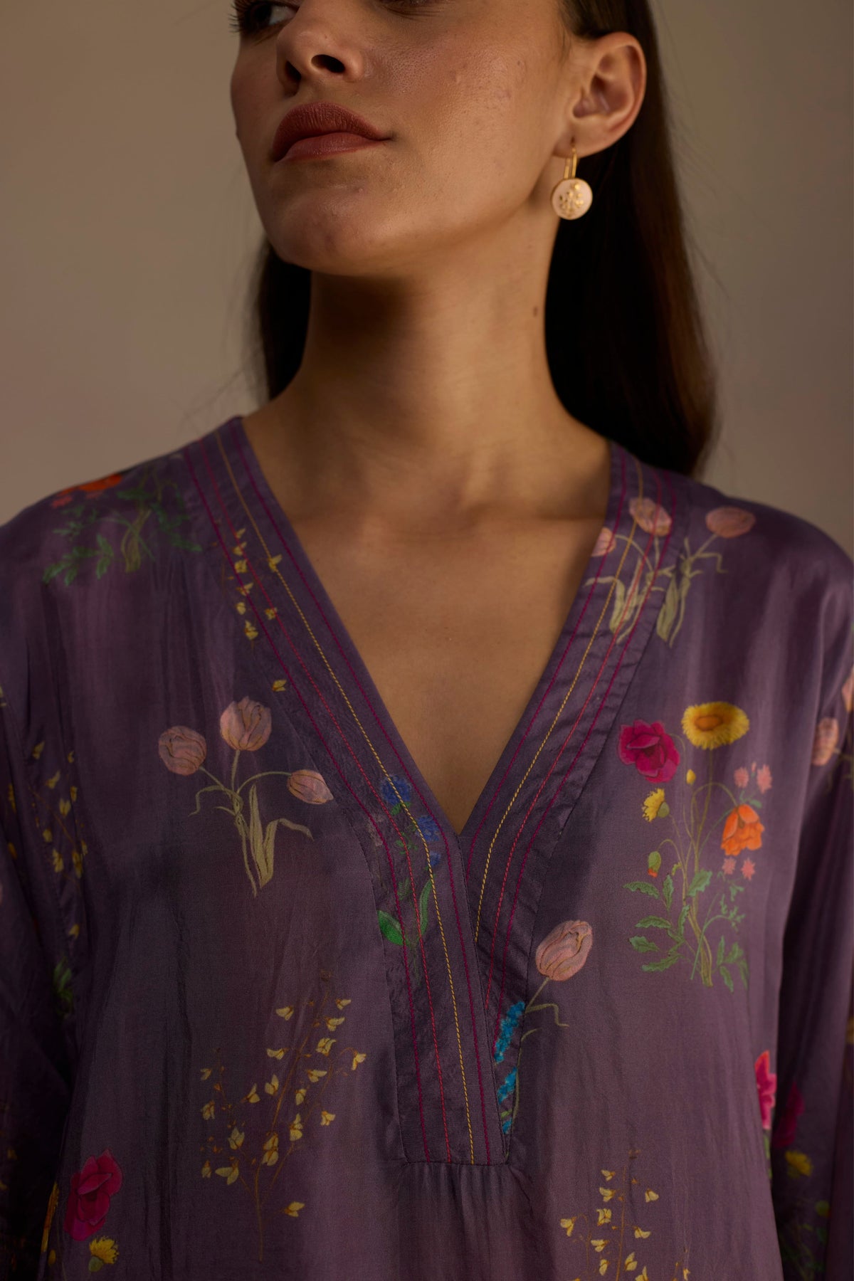 Zaira Long Purple Kurta