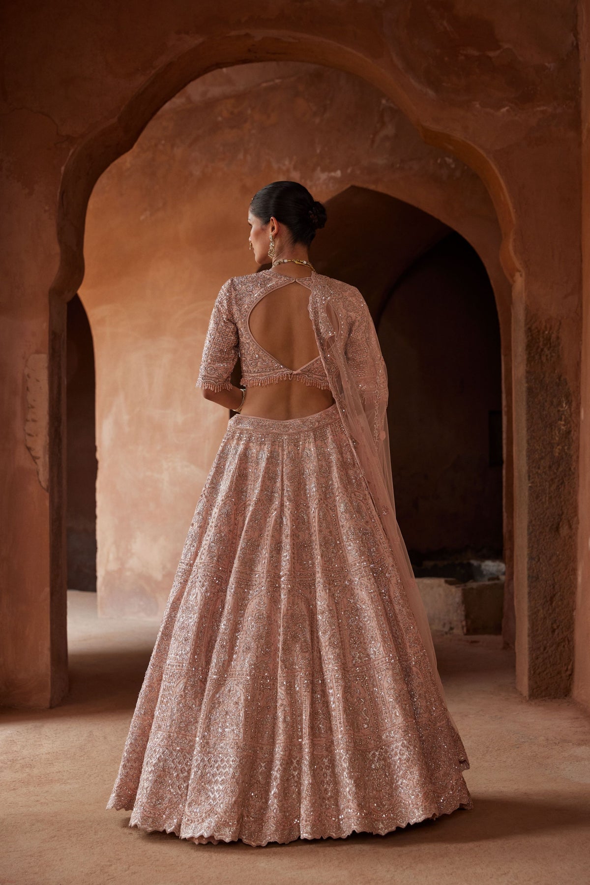 Blush Pink Raw Silk Lehenga Set