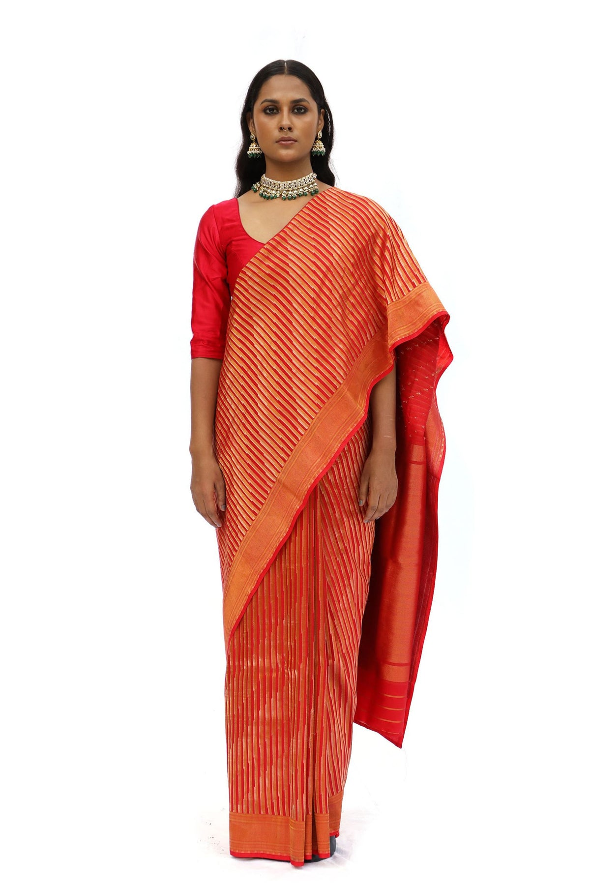 Advaita Tangy Orange Saree