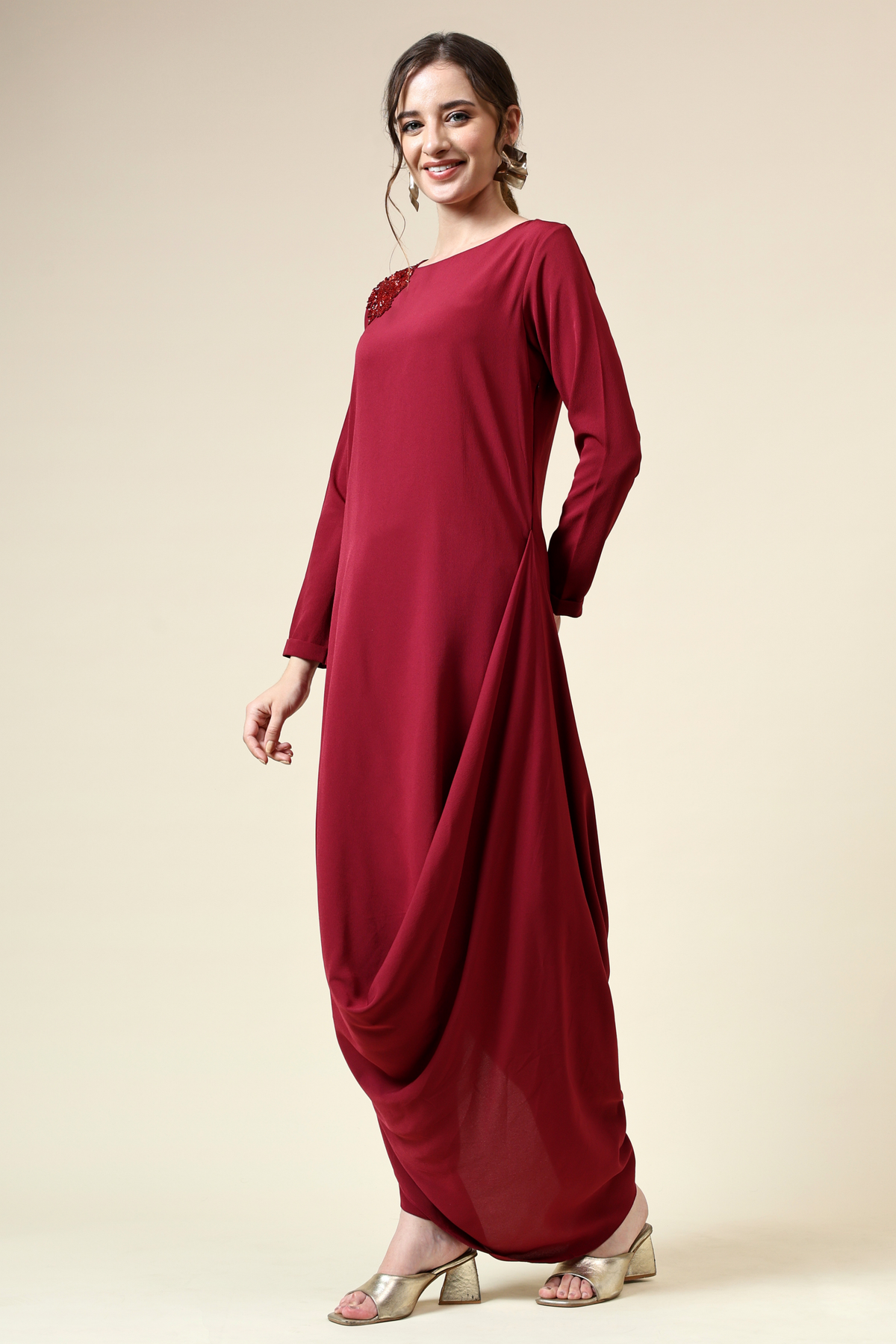 Ruby Draped Tunic Set