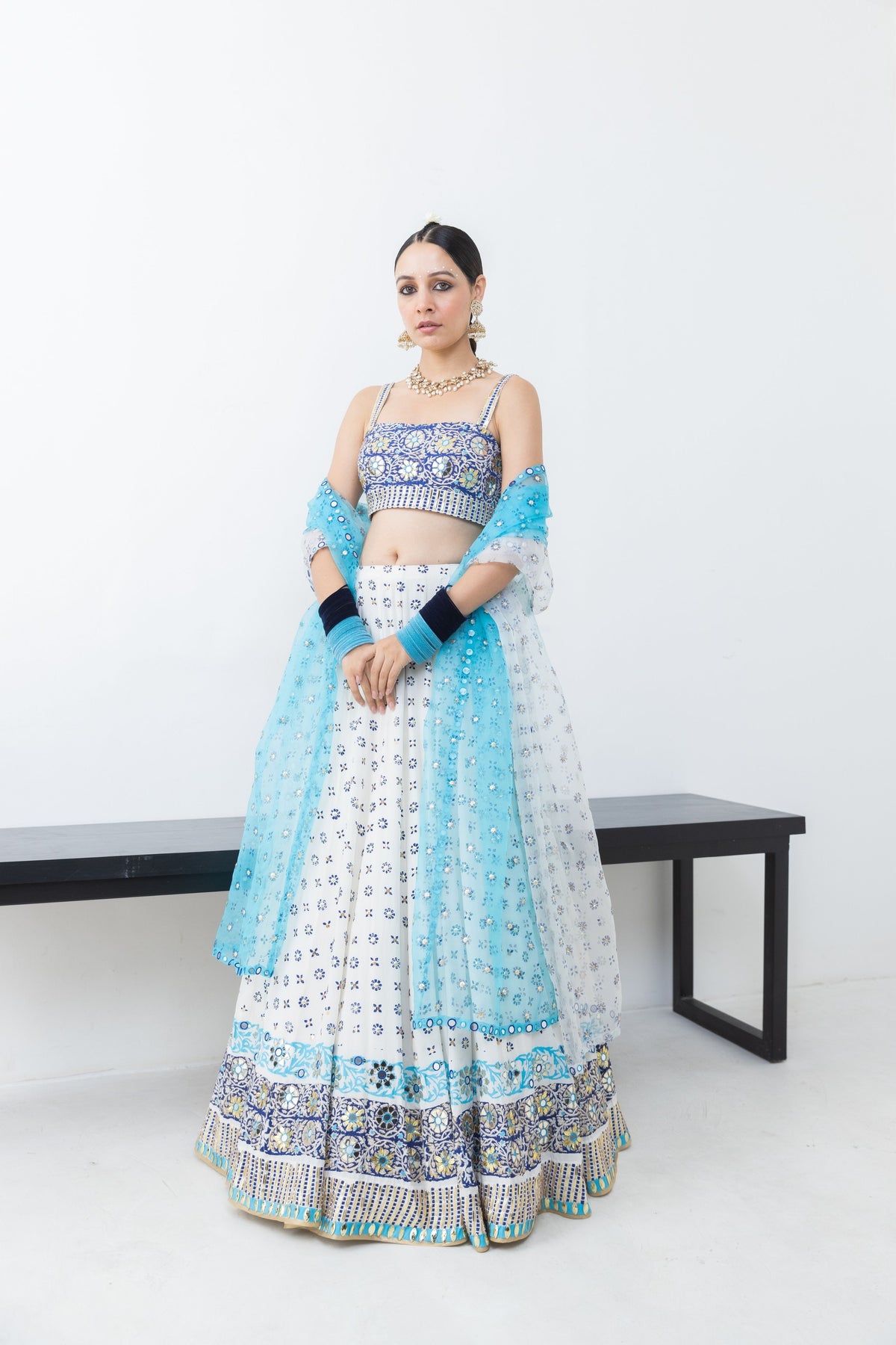 Ivory Lehenga Set