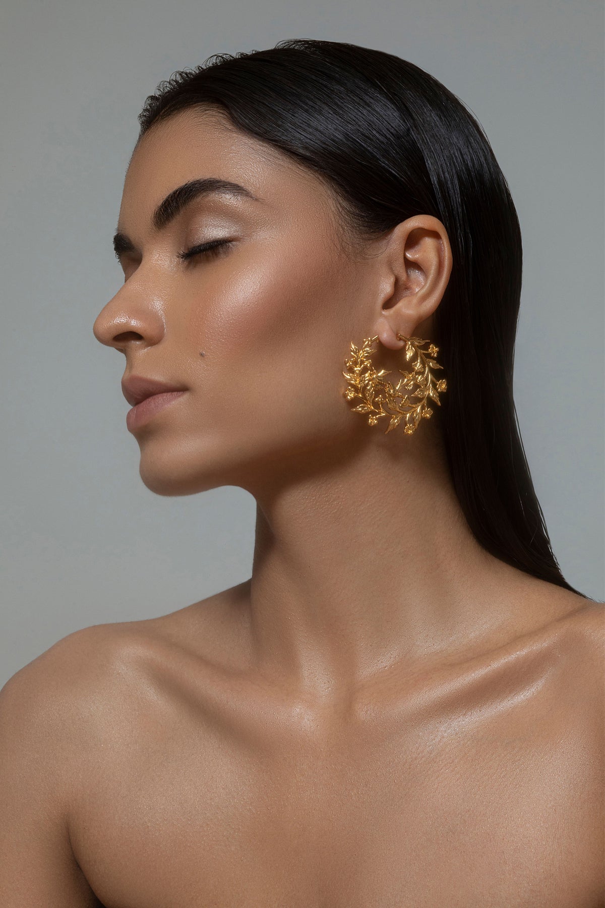 Yellow gold harmony earrings