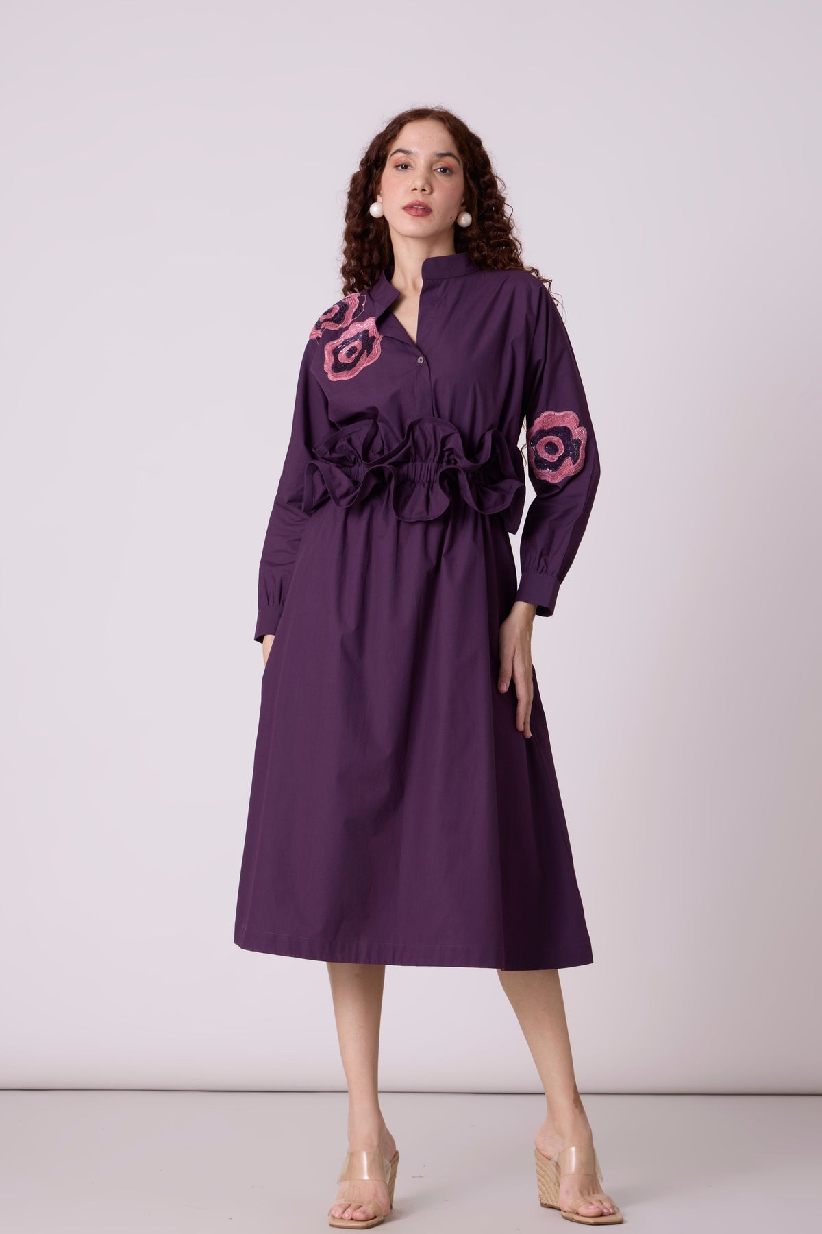 Alexa Applique Berry Purple Dress