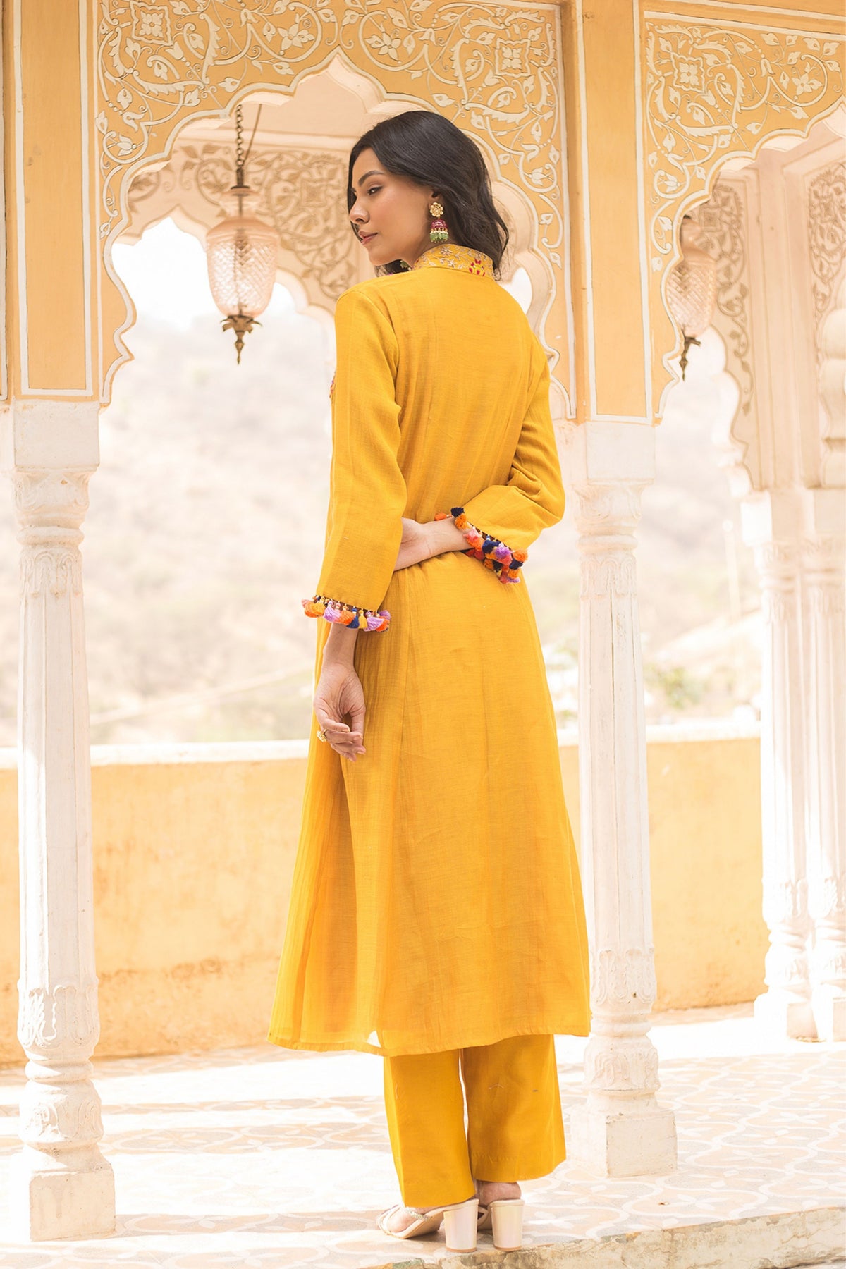 Mango Yellow Anarkali Set