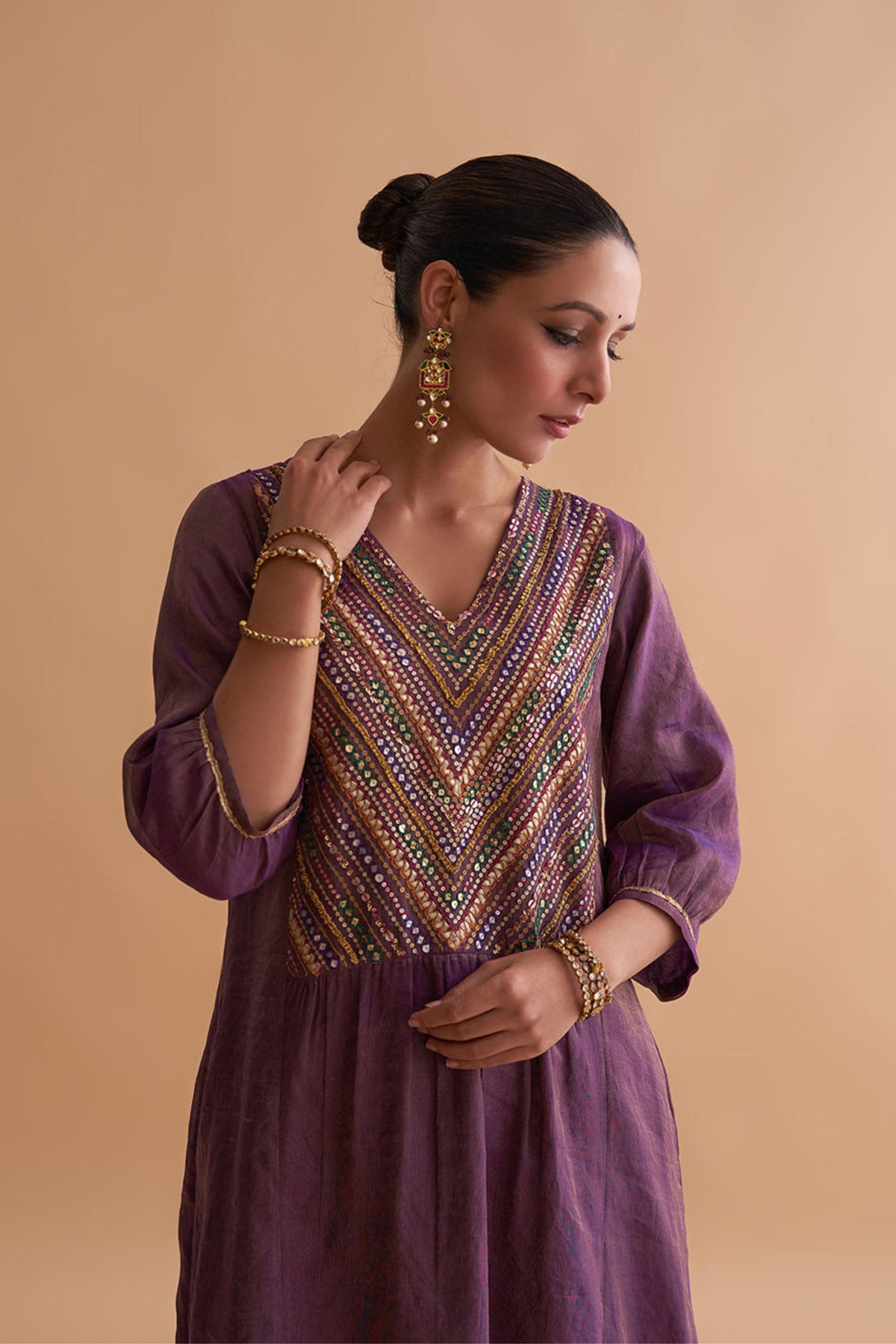 Deep Purple Kurta Set