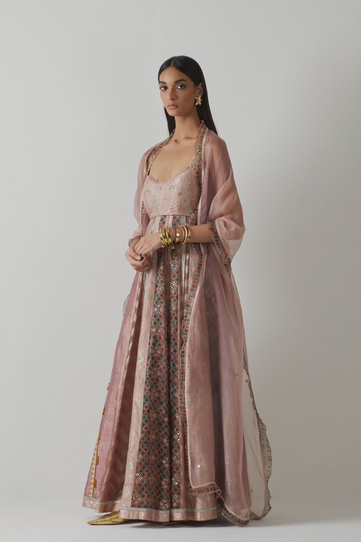 Mauve  Anarkali Set