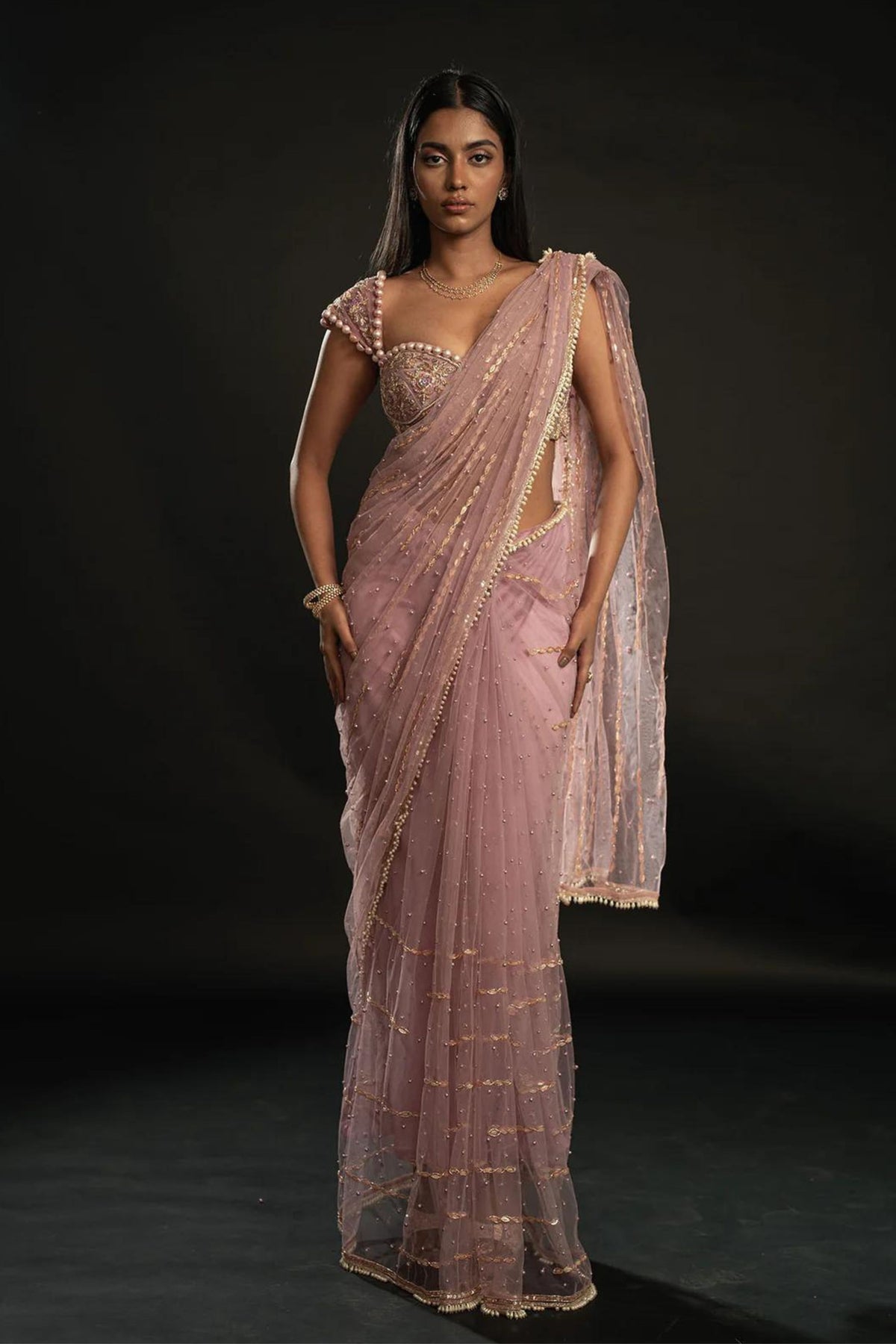 Pink Saree Set