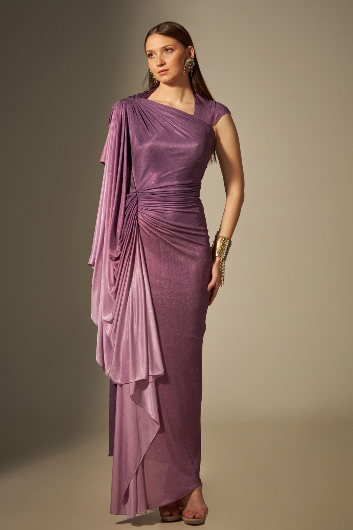 Purple Draped Gown