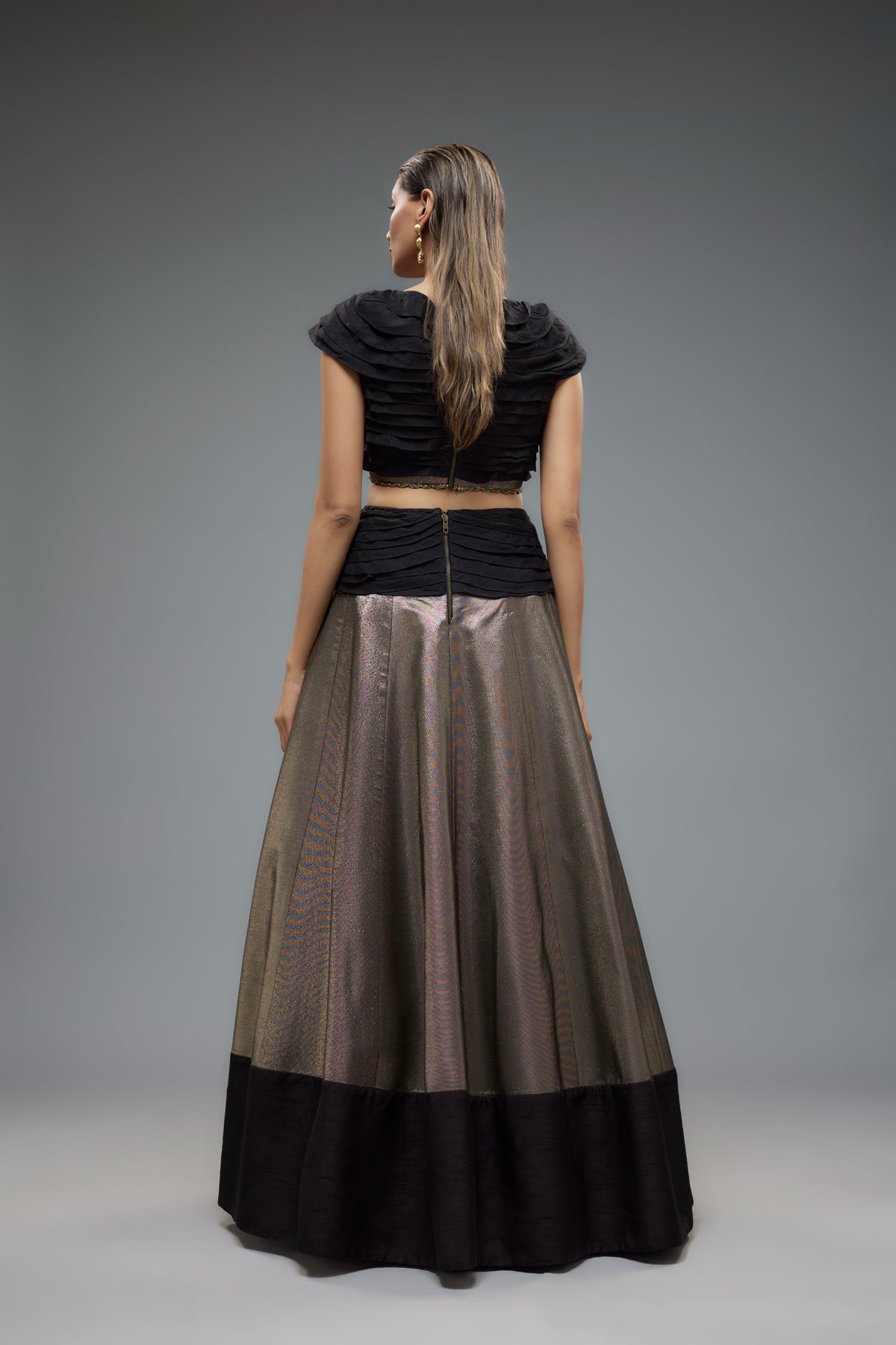 Black and Gold Lehenga Set