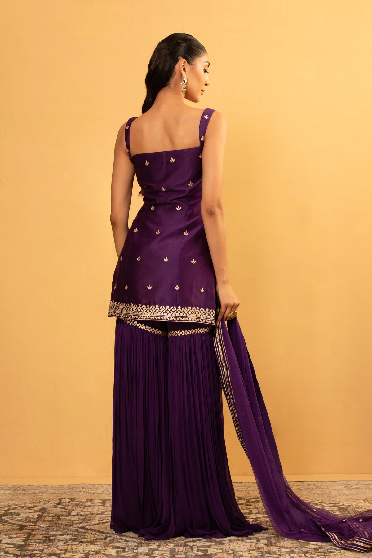 Purple Sharara Set