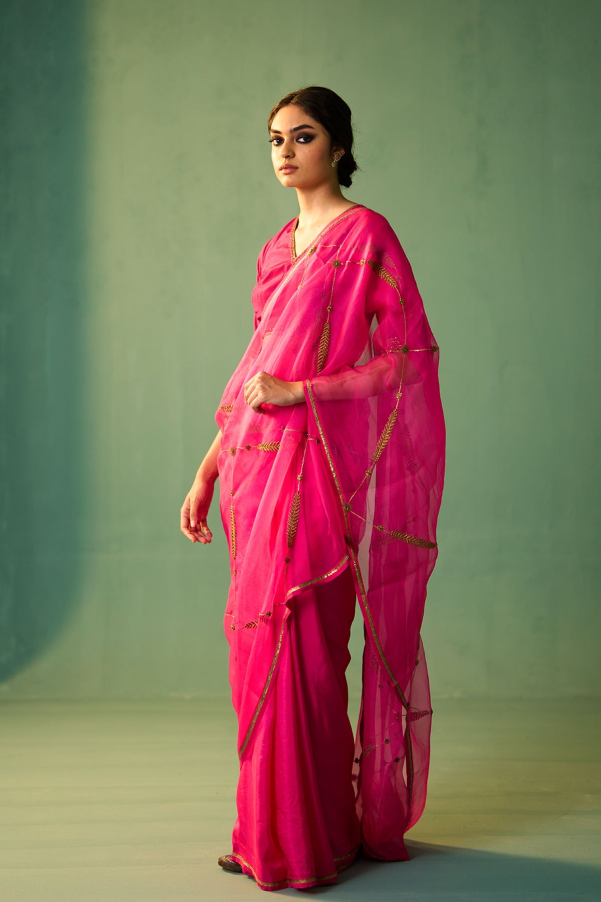 Rani Pink Sabaa Saree