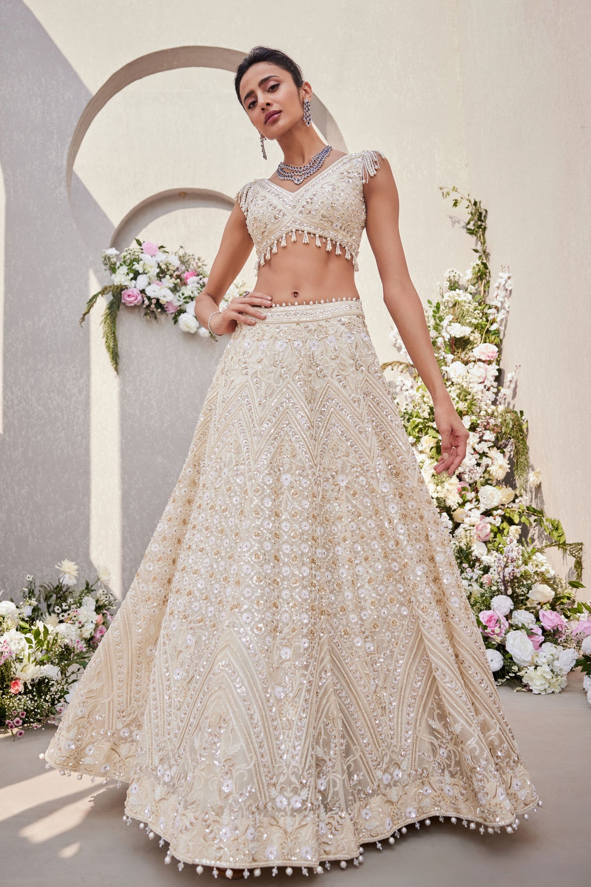 Ivory Pearl Lehenga Set