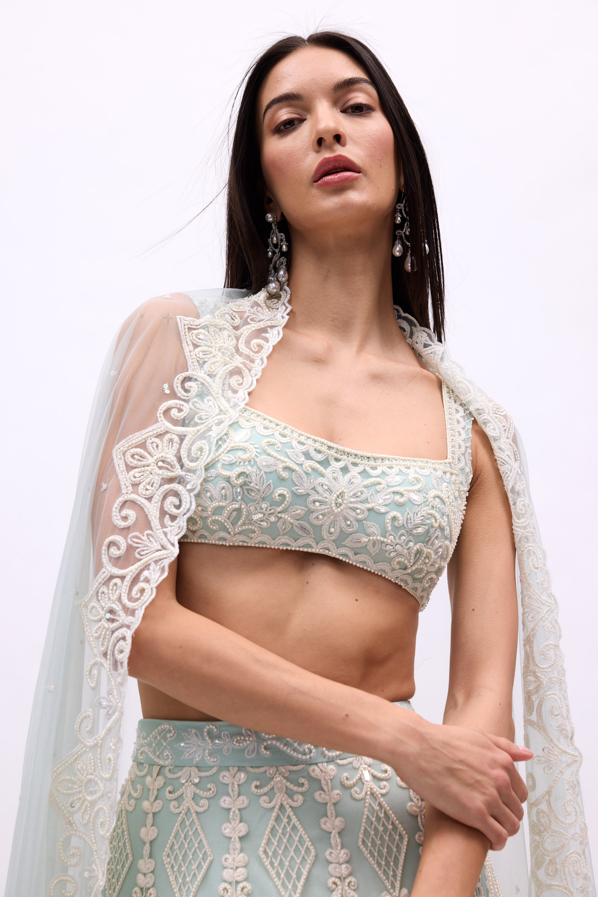 Porcelain Lehenga Set