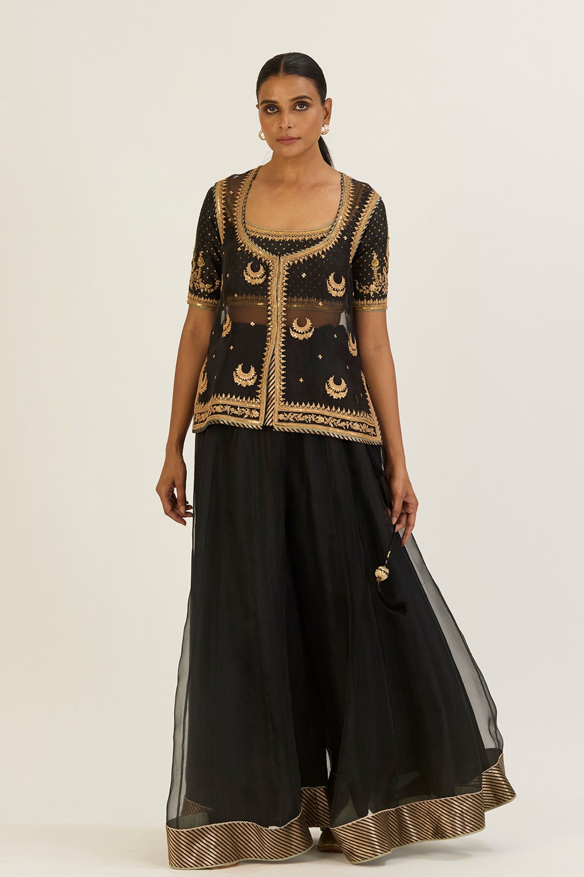 Afreen Black Sharara Set