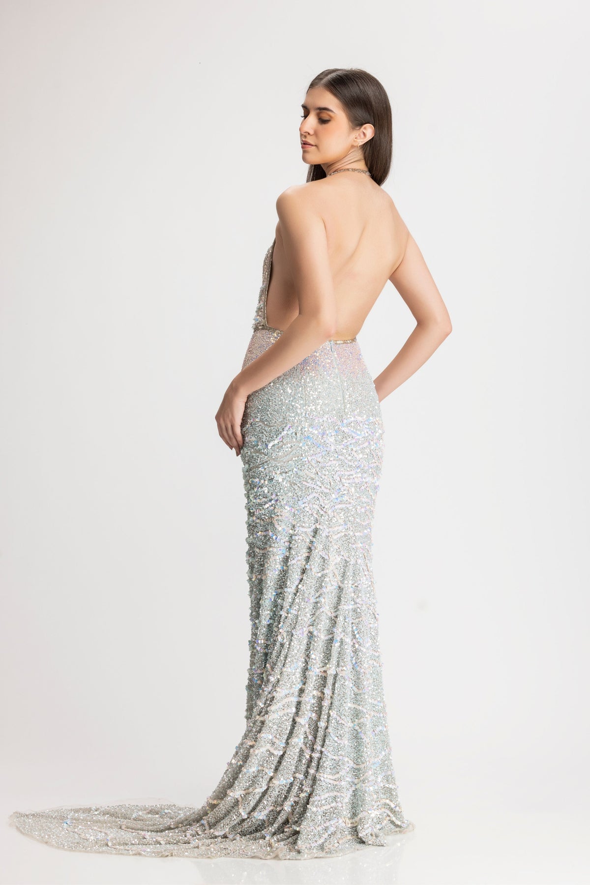 Pink and Blue Cocktail Gown