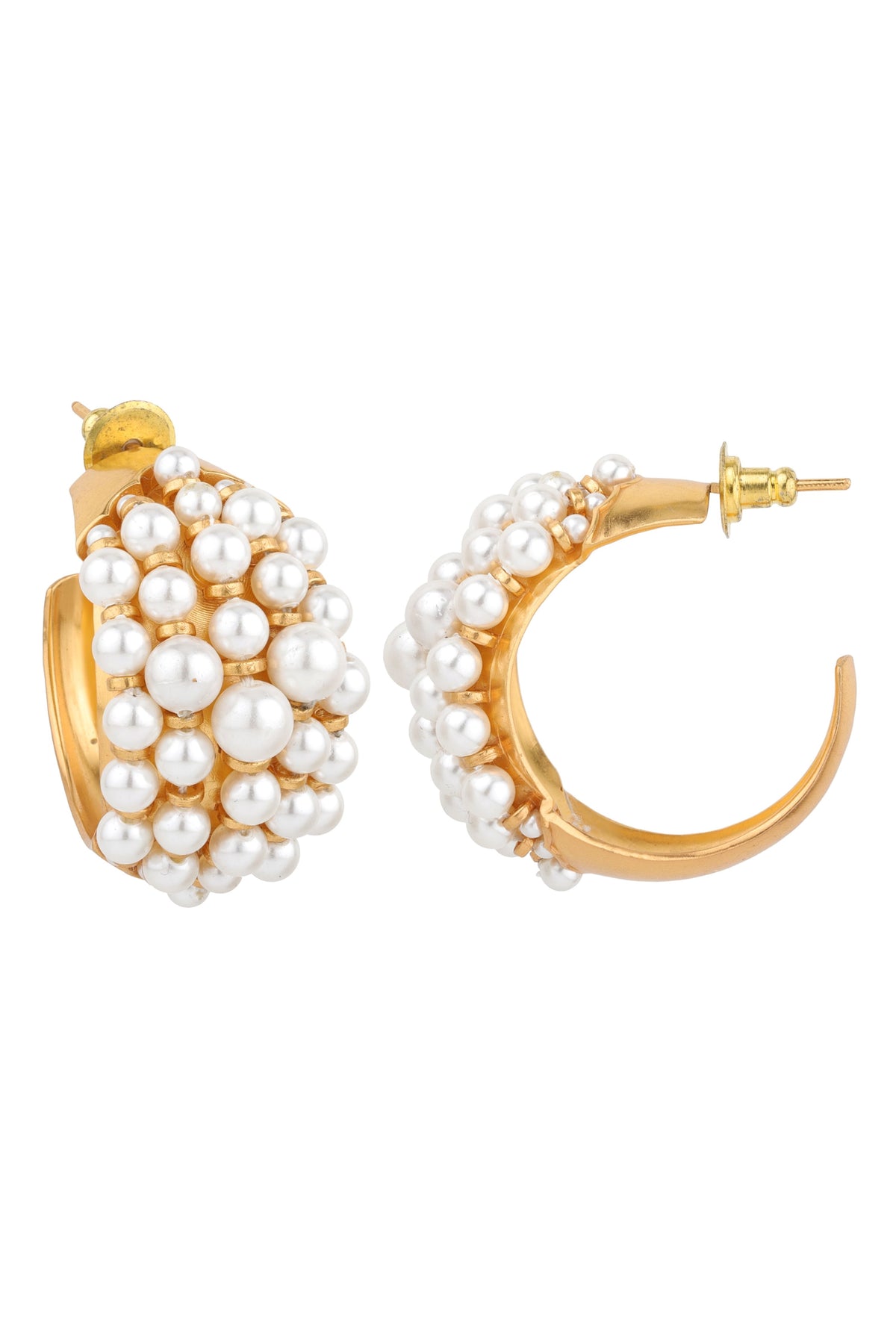 White Cluster Hoops Earring