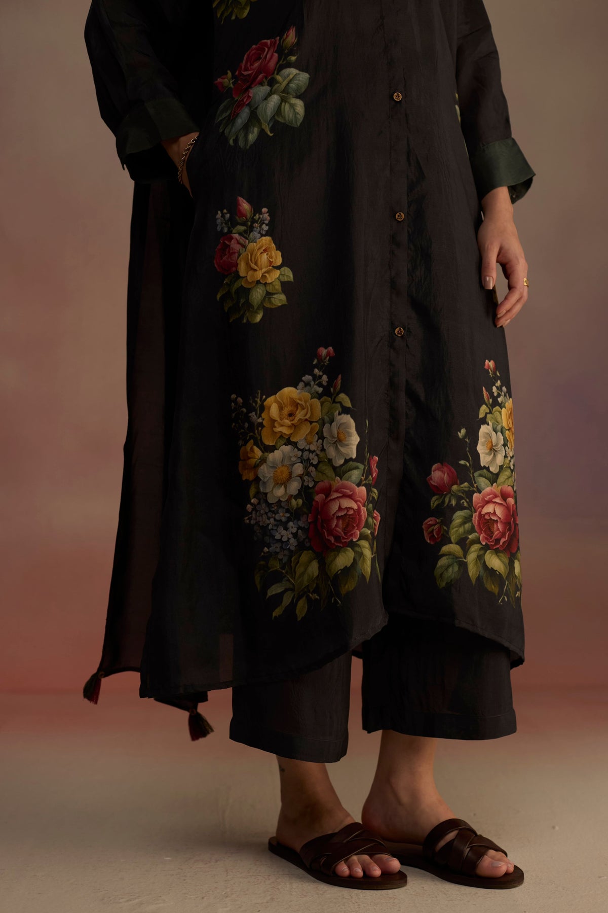 Gladioly Black Kurta