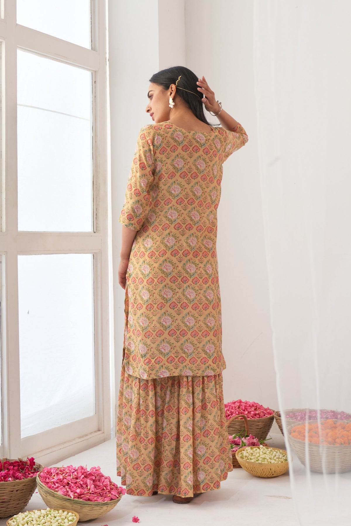 Yellow Peony Kurta Sharara