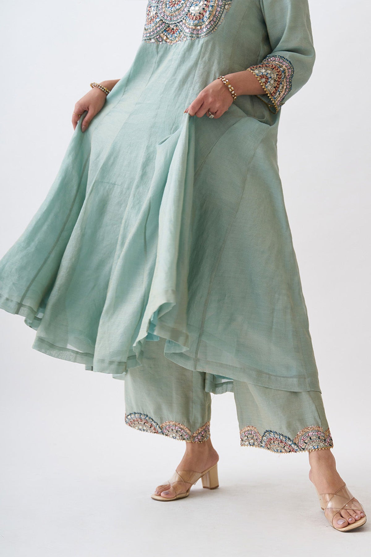 Mint Green Esemble Kurta Set