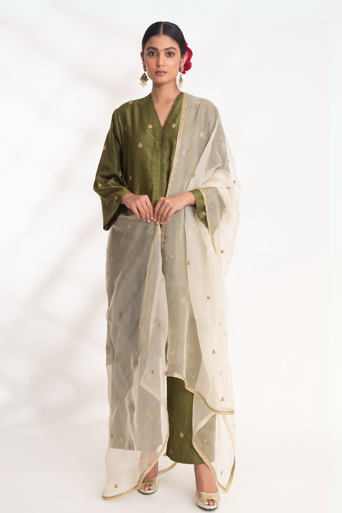 Henna Green Ojal Tunic Set