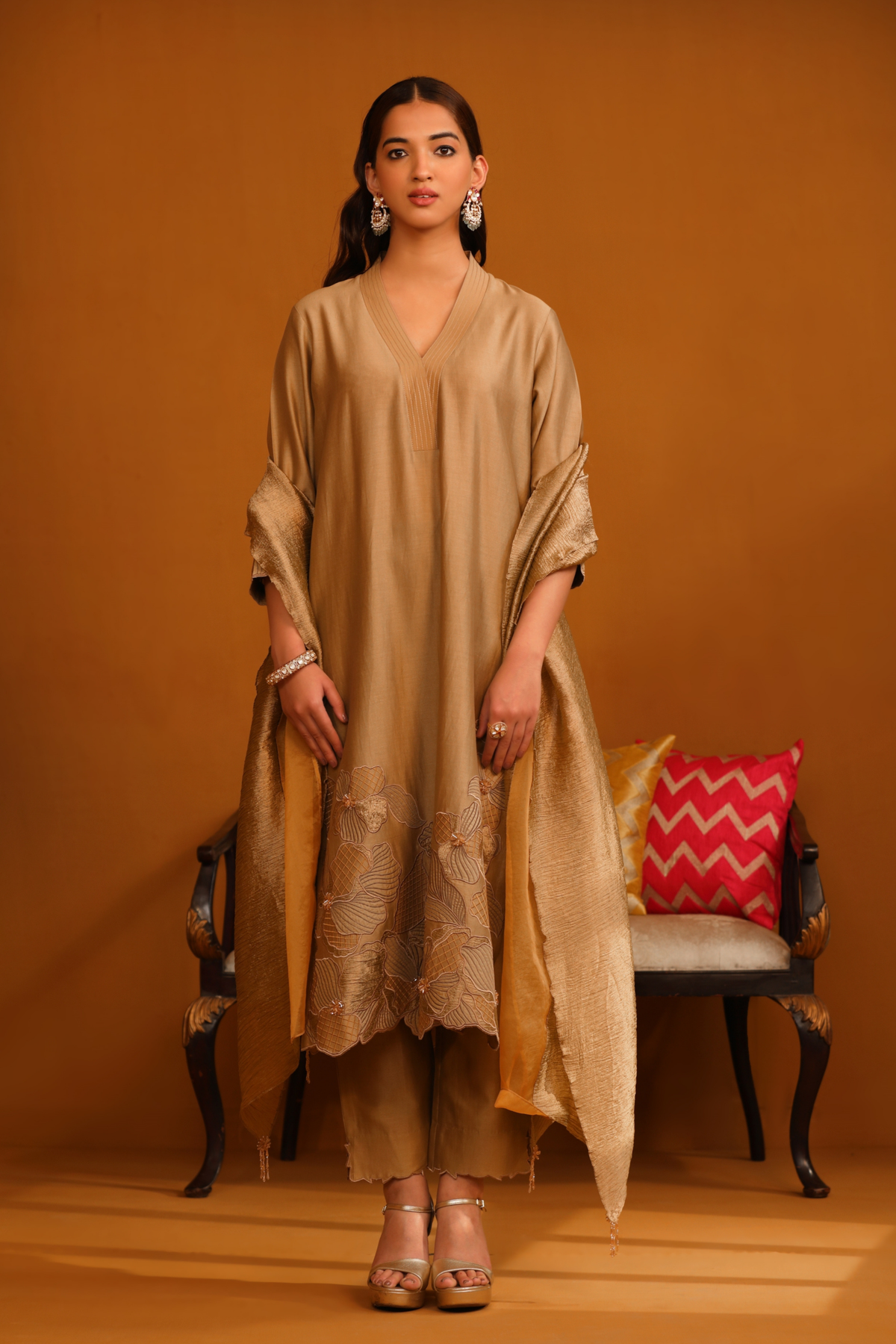 Pakeeza Applique Camel Suit Set