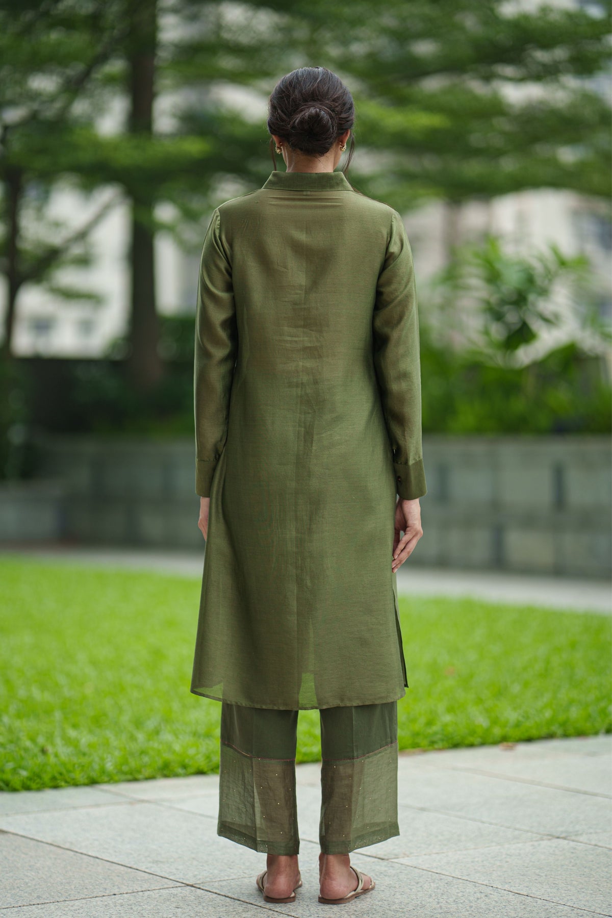 Underlayer Olive Kurta With Pants