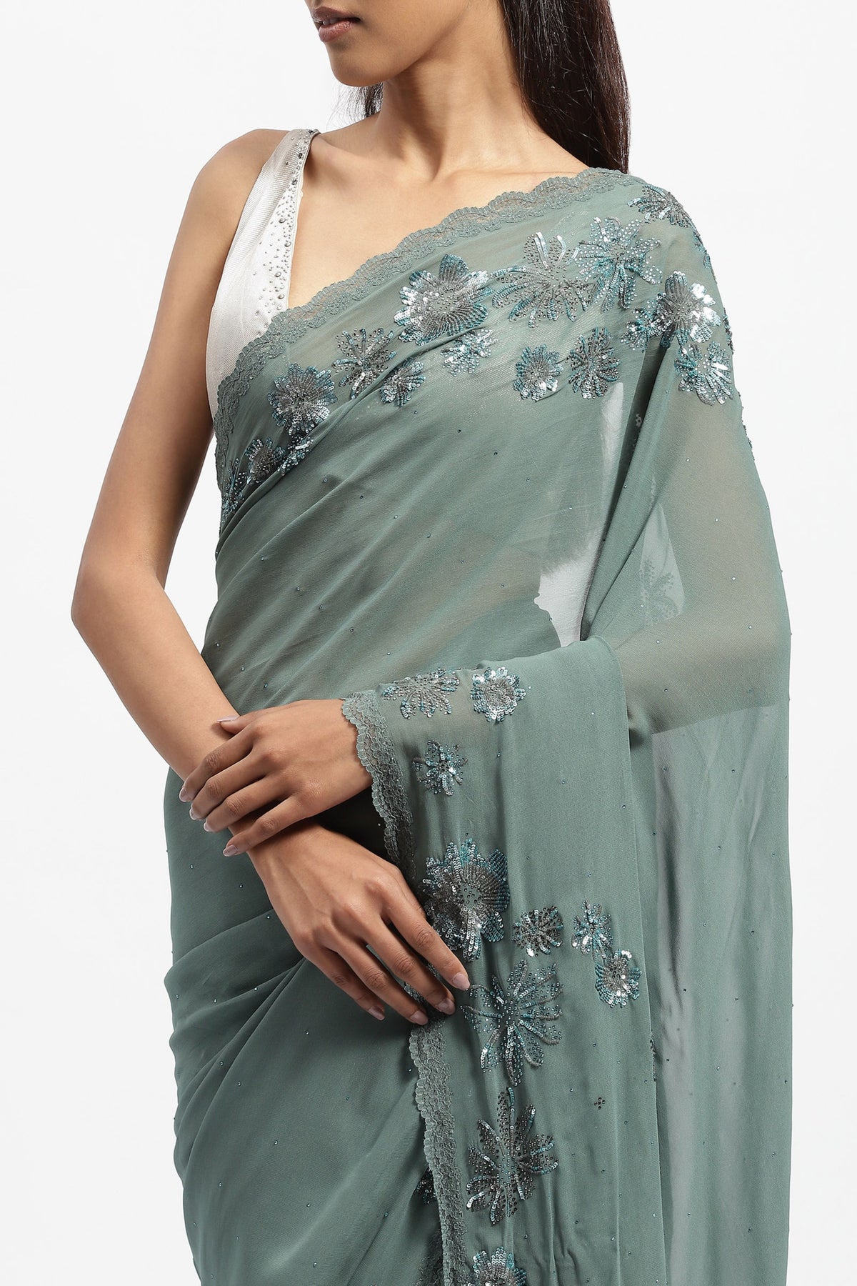 Half Past Noon Embroidered Saree