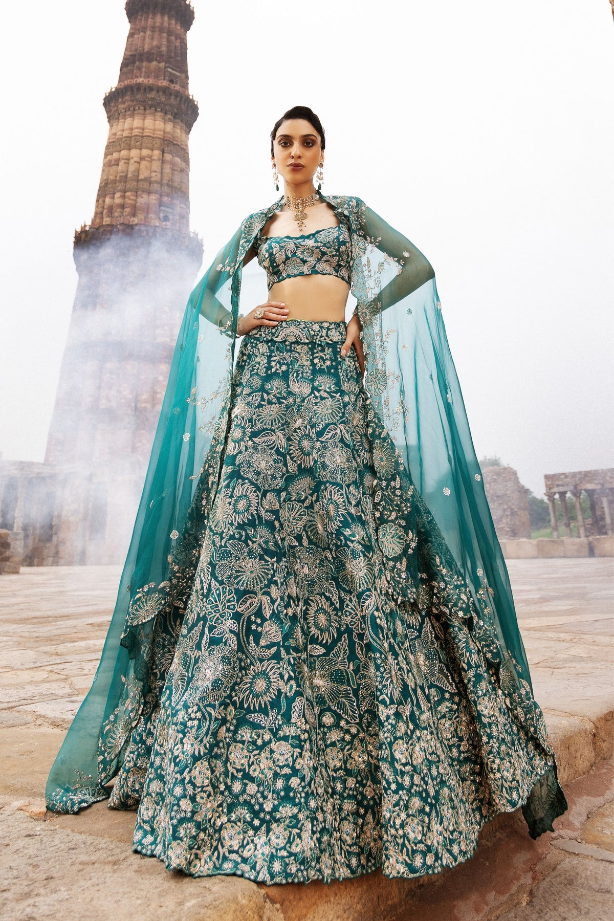 Turquoise Bridal Lehenga Set