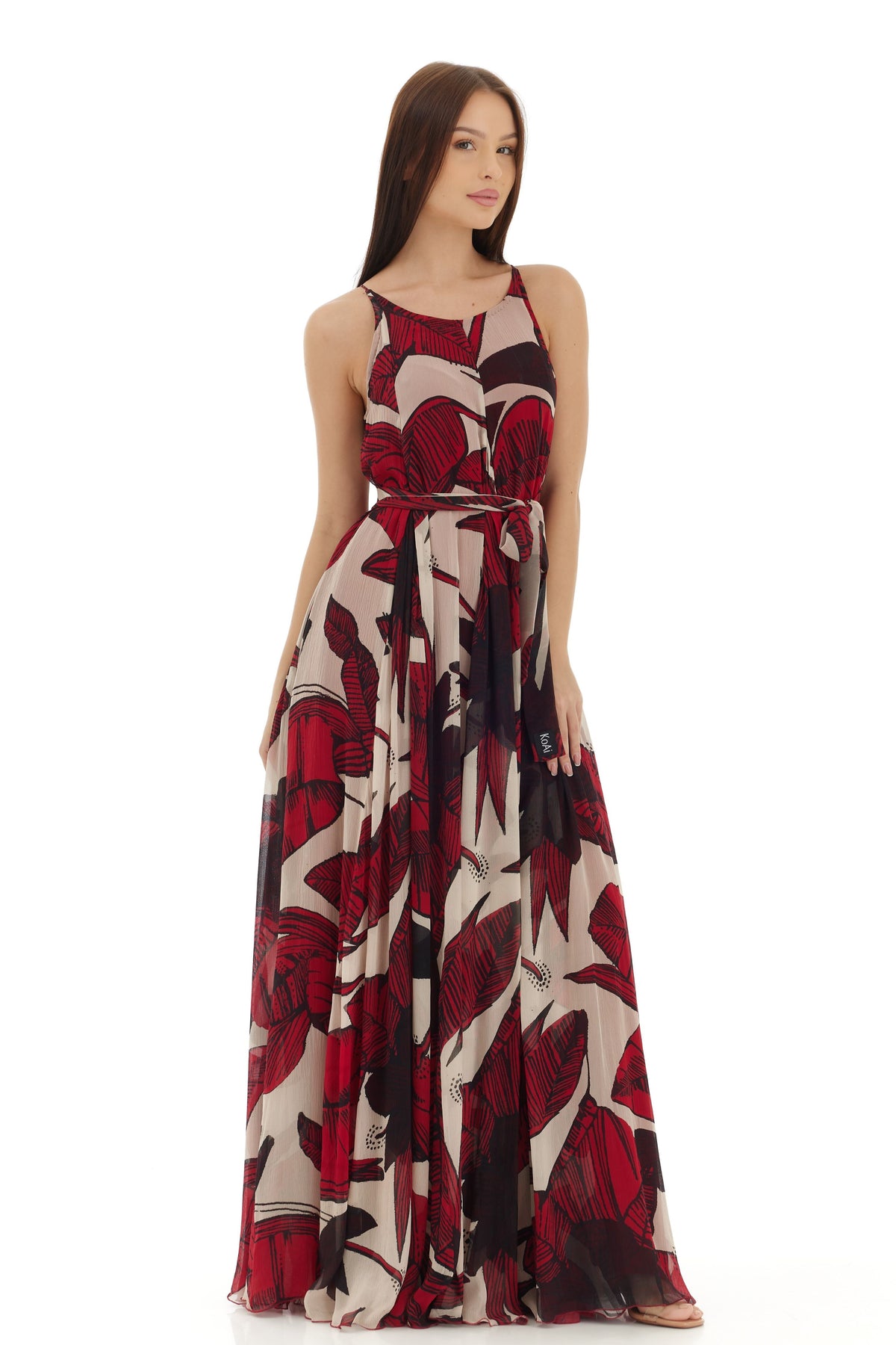 Offwhite and Red Long Dress