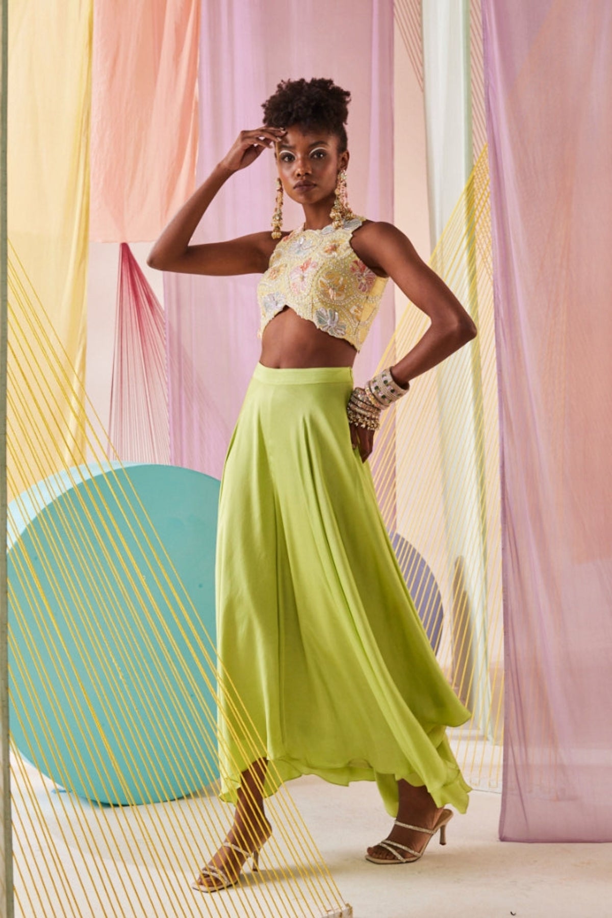 Lime Green Anouk Co-ord Set