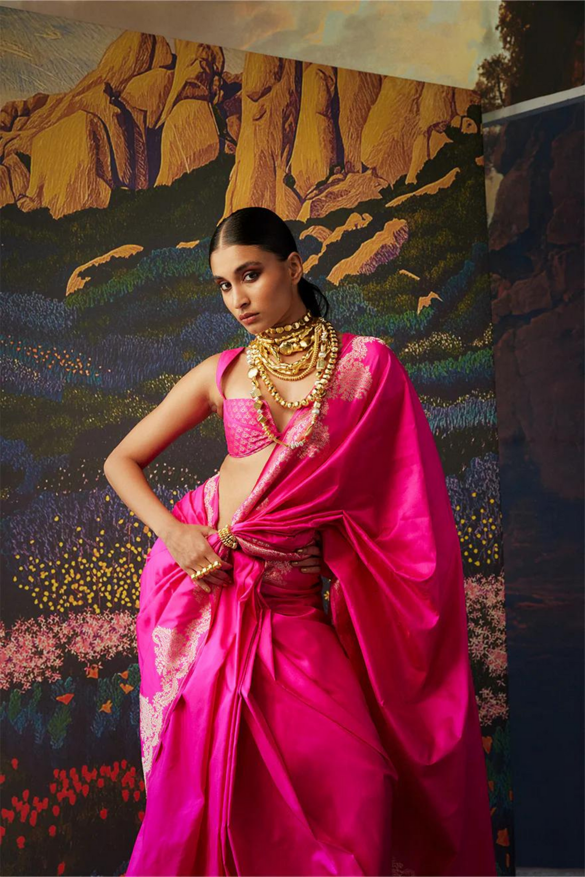 Handwoven Pink Silk Saree