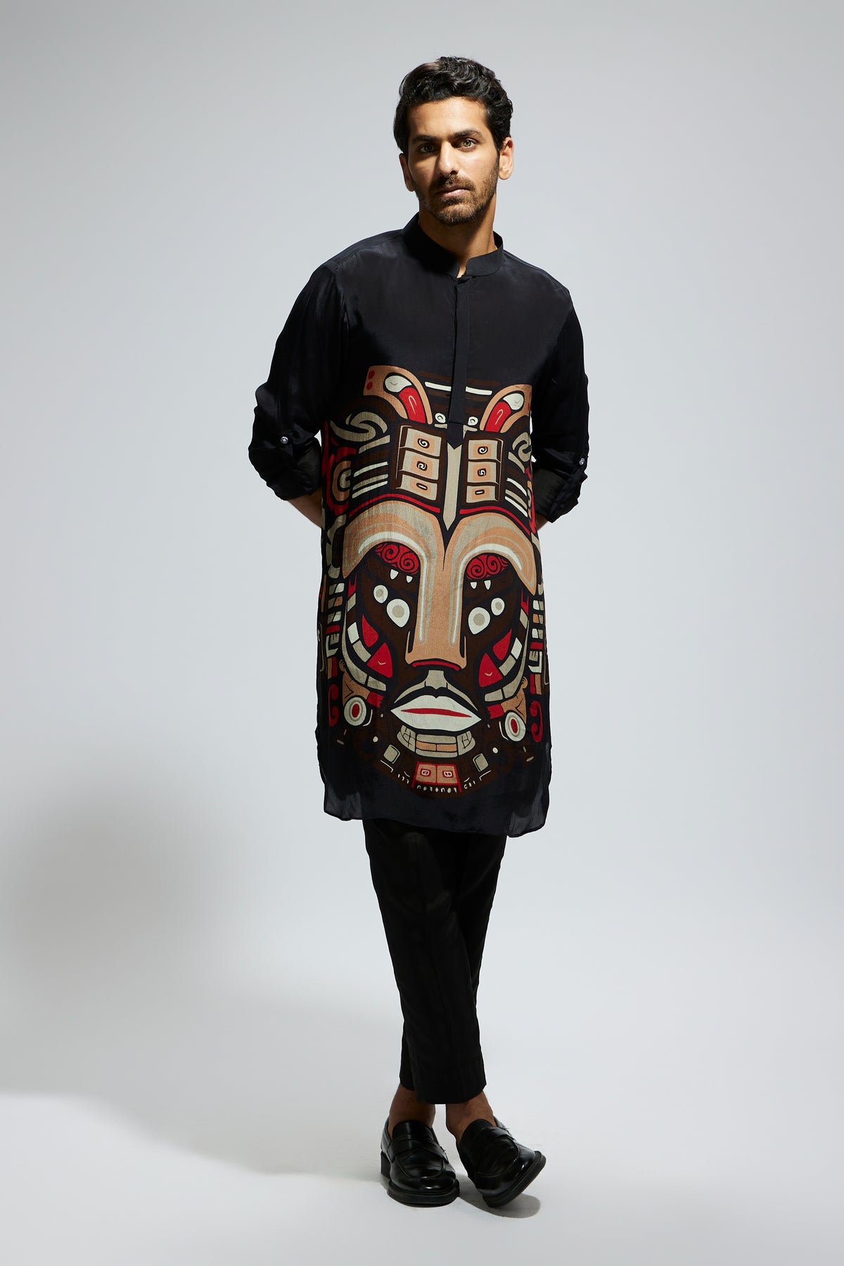 Black Mask Printed Kurta